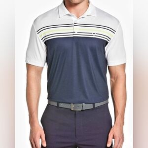 Callaway Navy and White Striped Polo Shirt